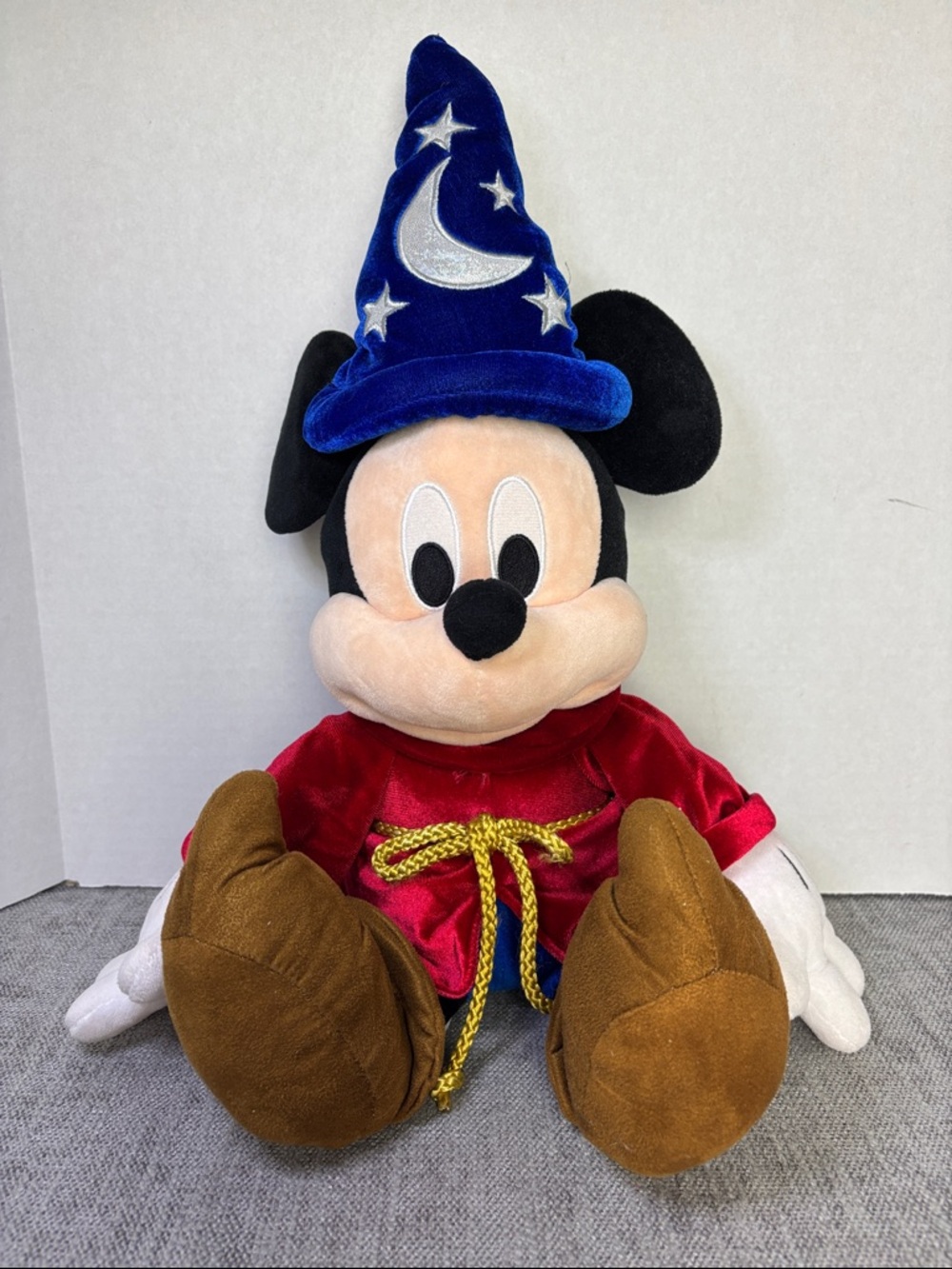Disney Fantasia’s Mickey 22” Plush - Blue Hat, Red Robe, Brown Shoes